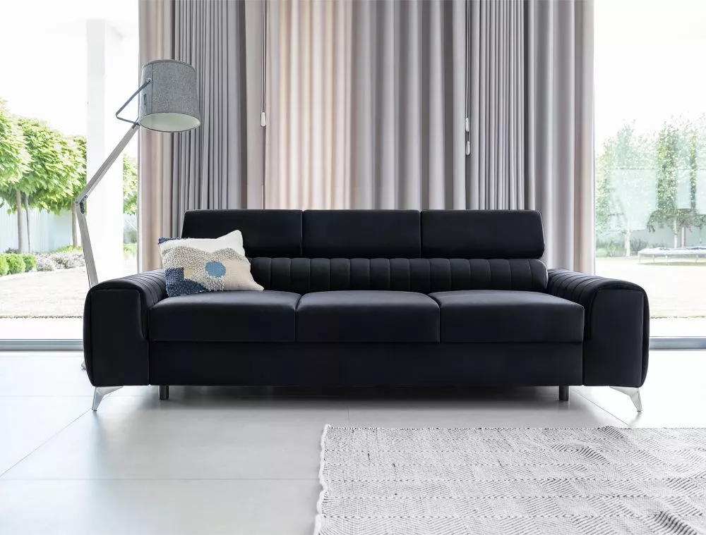 Dīvāns Laurence 3S Standard · Tumši zils · 97 × 260 × 75 cm
