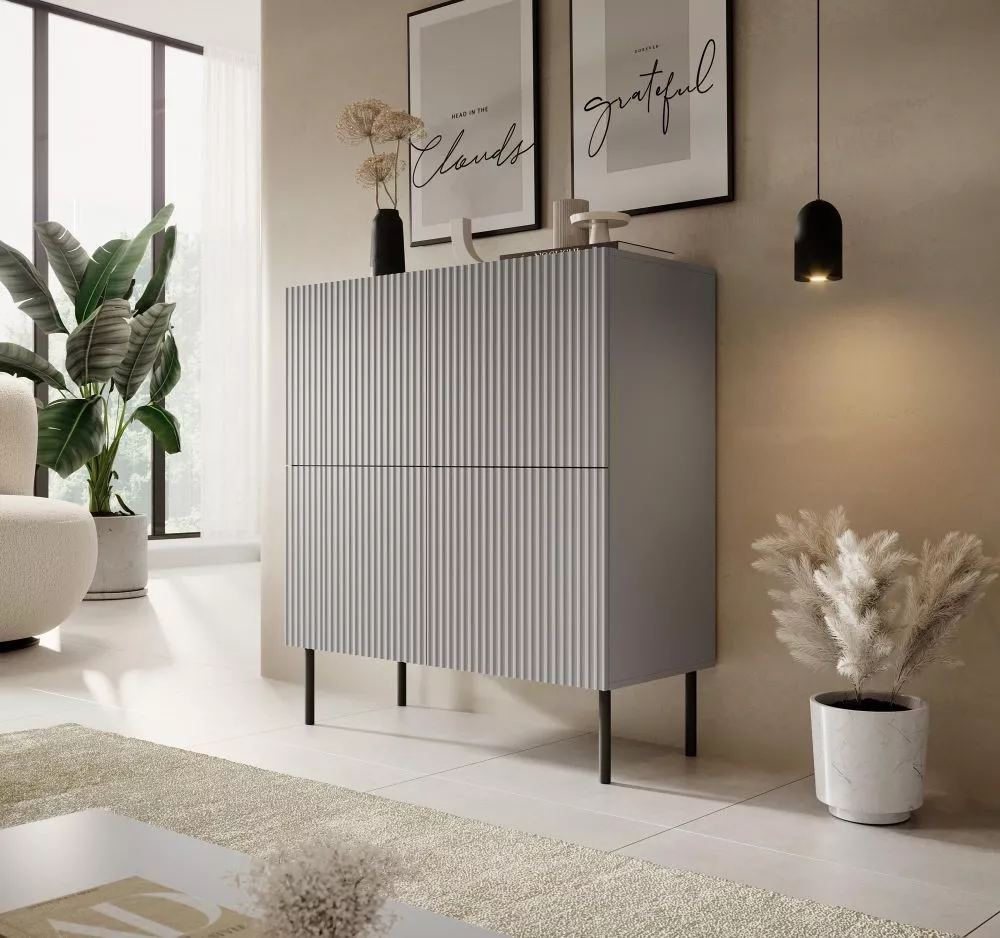 Kumode Asensio KM-2 · Gaiši pelēks · 100 × 42 × 110 cm