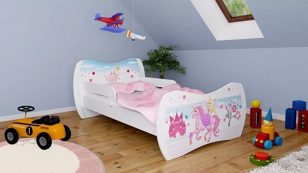 Bērnu gulta Dream L05 180x90 DM02 ar stelāžu Guļamvietas platums: 90 cm, Guļamvietas garums: 180 cm, · 114 × 184 × 71 cm