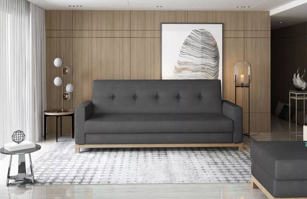 Dīvāns Selene Beech standard · Tumši pelēks · 87 × 216 × 93 cm