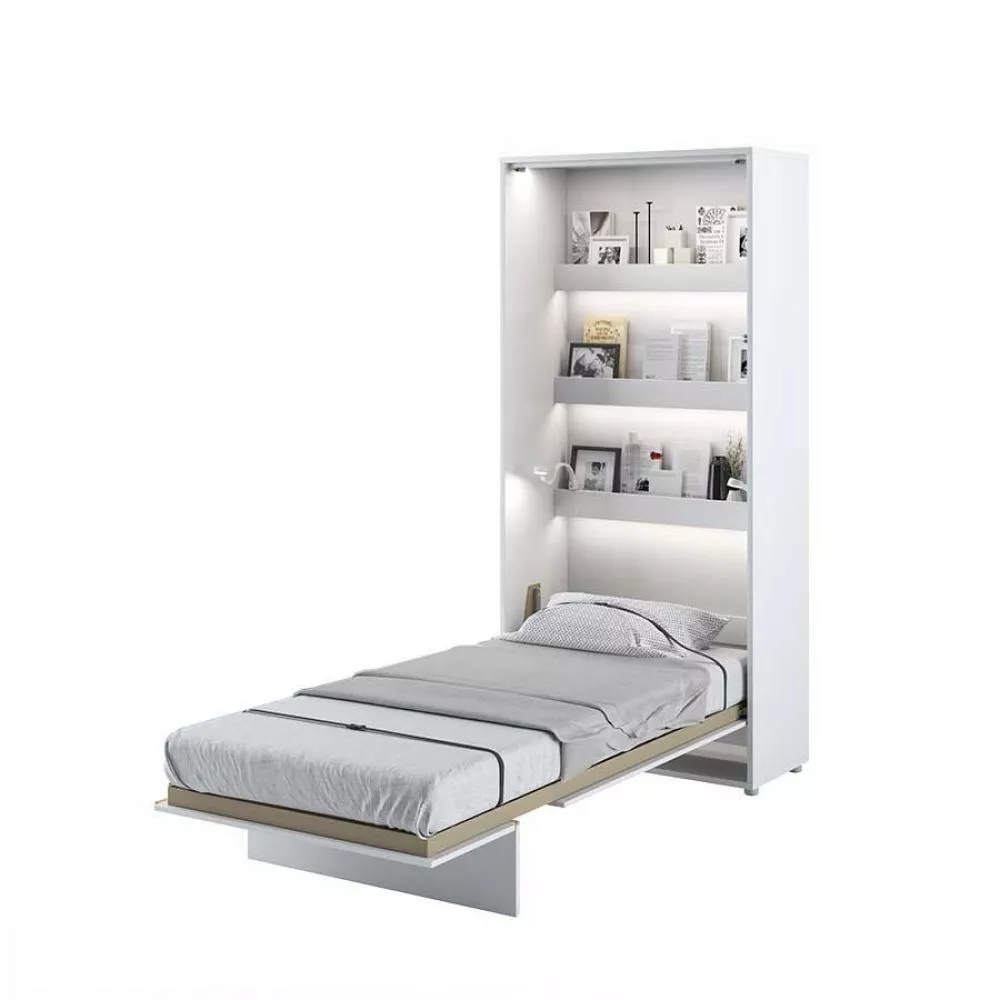 Gulta Basic Concept LED ar stelāžu Guļamvietas platums: 90 cm, Guļamvietas garums: 200 cm, stelāžas tips: koka, · Balts 
