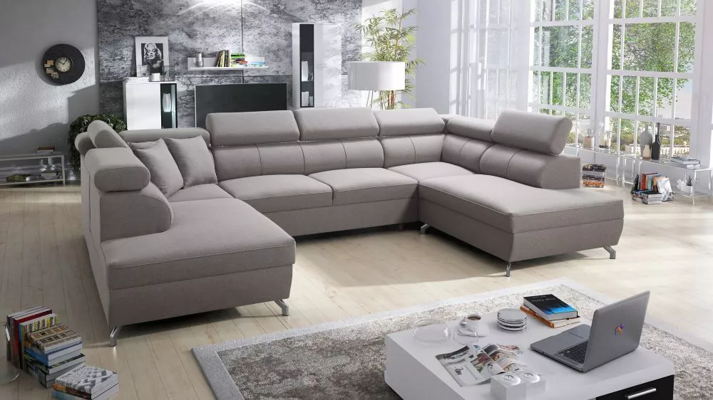 Dīvāns Veneto 10 standard · Pelēks · 220 × 357 × 85 cm