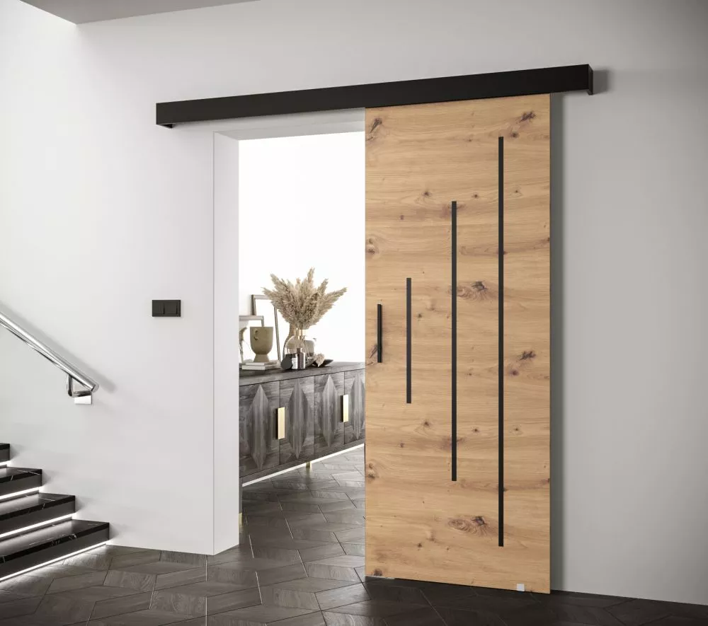 Bīdāmās durvis Salwador Y Black · Ozols artisan · 90 × 204 cm