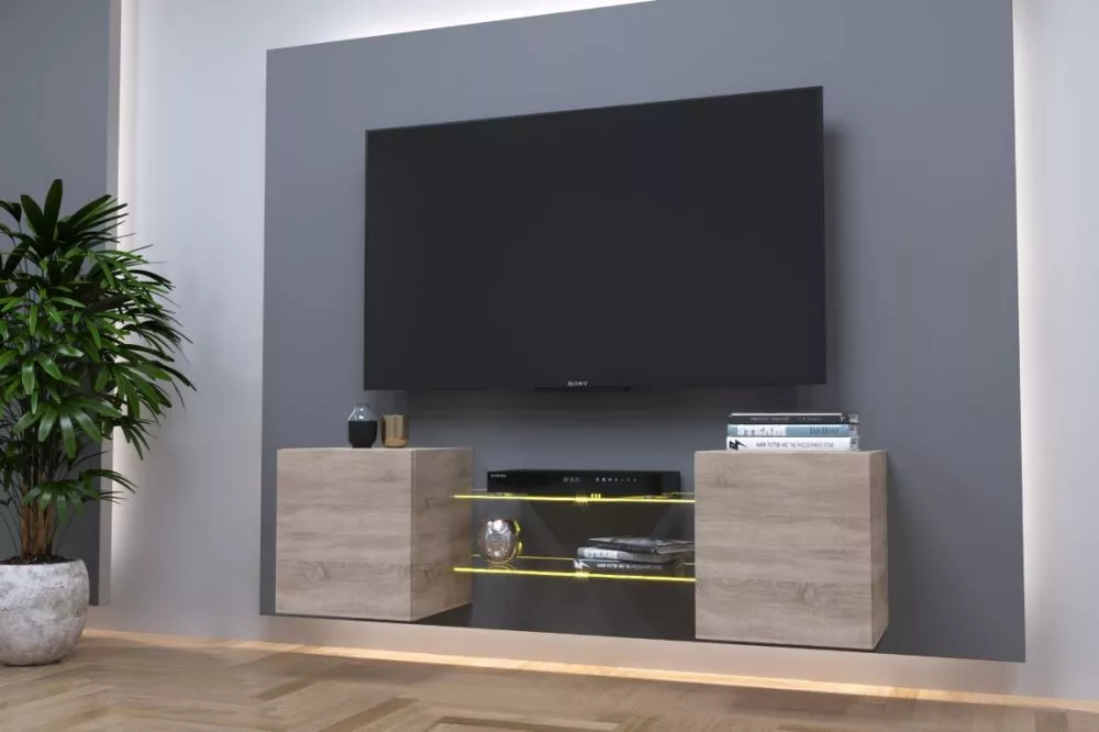 TV tumba Exclusive 5 ar LED · Sonoma · 142 × 35 × 40 cm