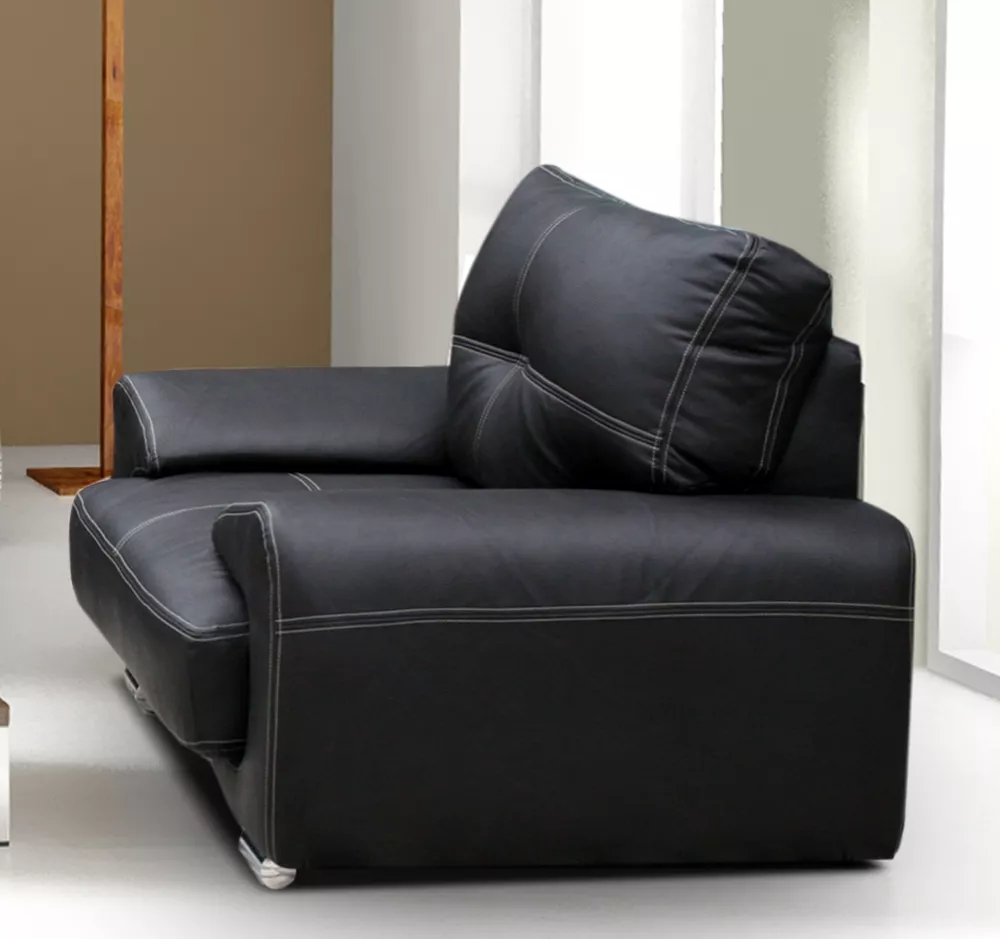 Mīksts krēsls Omega 1S Standard Sēdvietas dziļums: 55 cm, · Melns · 135 × 100 × 90 cm