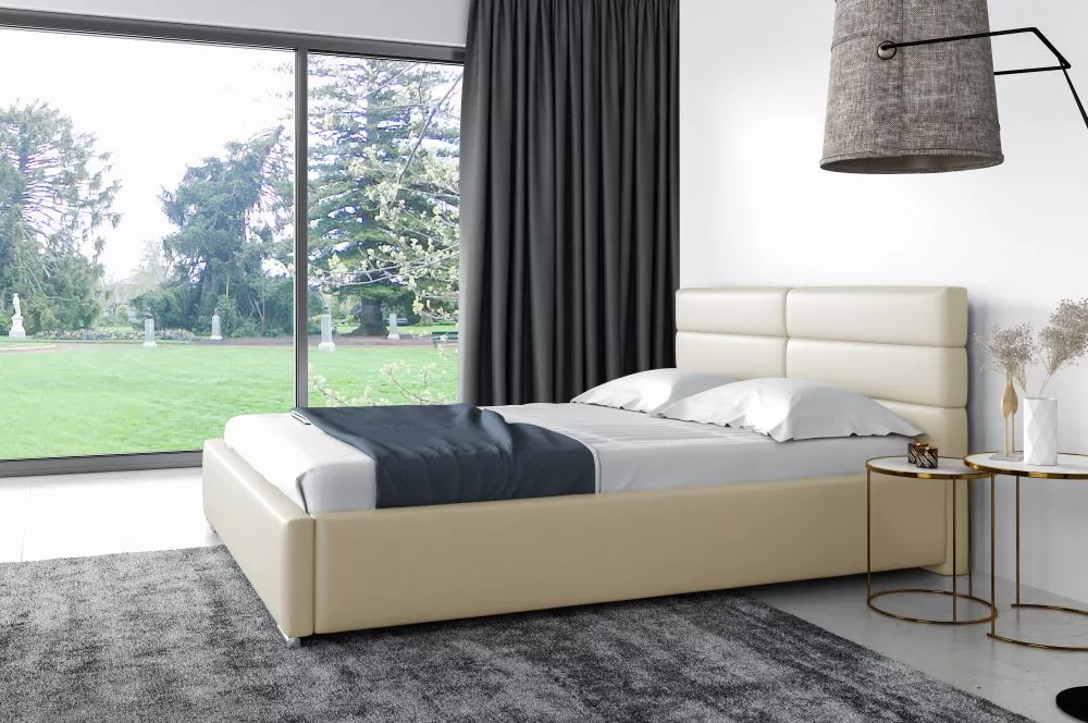 Gulta Lorien standard ar stelāžu Guļamvietas platums: 160 cm, Guļamvietas garums: 200 cm, stelāžas tips: metāla, · Krēms