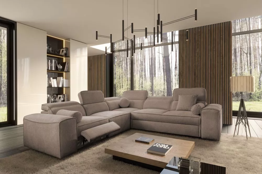 Dīvāns Viteo 3 Mix Standard · Gaiši brūns · 276 × 278 × 70 cm