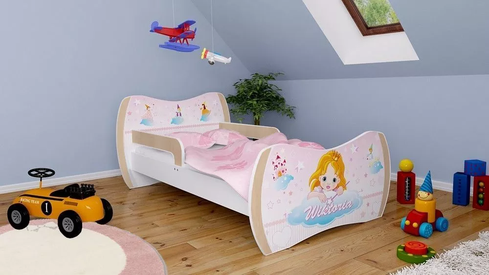 Bērnu gulta Dream L01 140x70 DM22 ar stelāžu Guļamvietas platums: 70 cm, Guļamvietas garums: 140 cm, · 94 × 144 × 71 cm