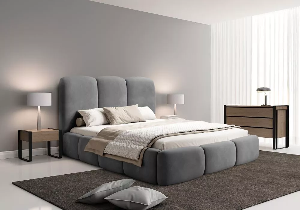 Gulta Allure Macau Standard ar stelāžu Guļamvietas platums: 180 cm, Guļamvietas garums: 200 cm, stelāžas tips: koka, · P