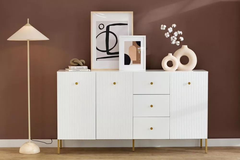 Kumode Viena K3D3S · Balts · 180 × 42 × 98 cm