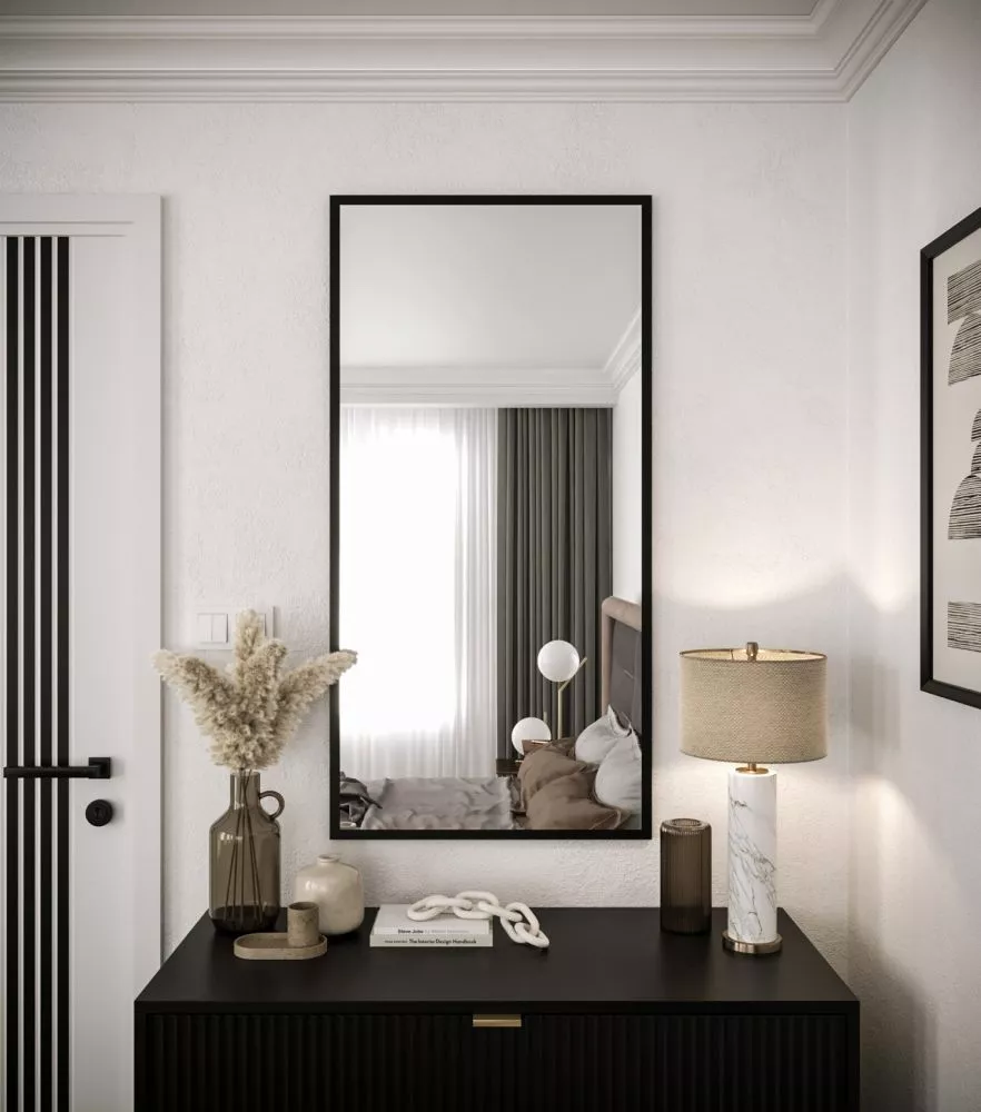 Spogulis Dallas Black · Melns · 100 × 2.1 × 60 cm