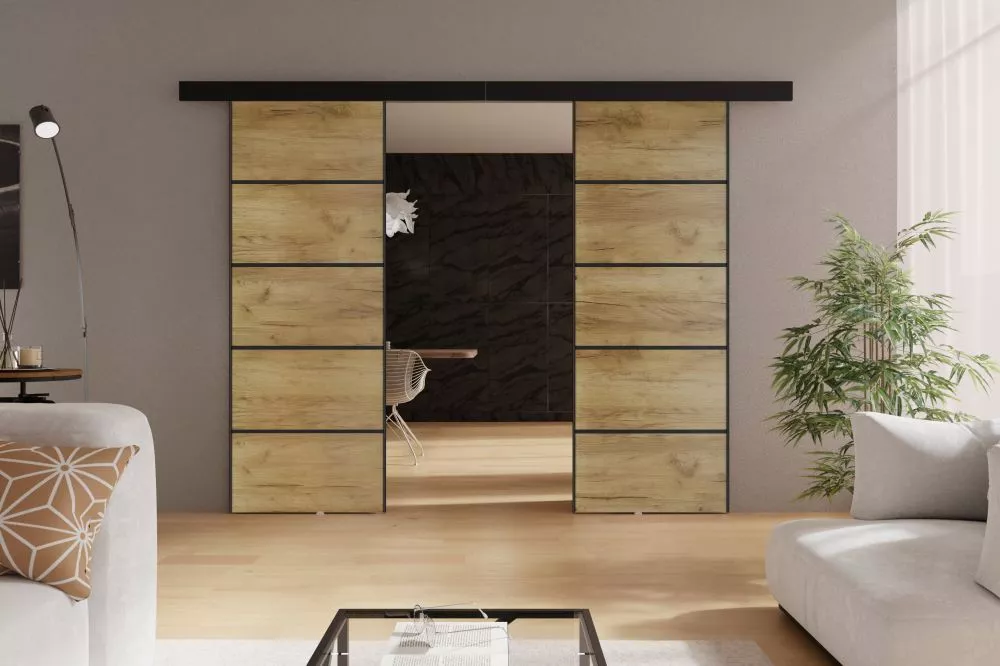 Bīdāmās durvis Marti Plus Duo · Ozols craft zelts · 192 × 205 cm