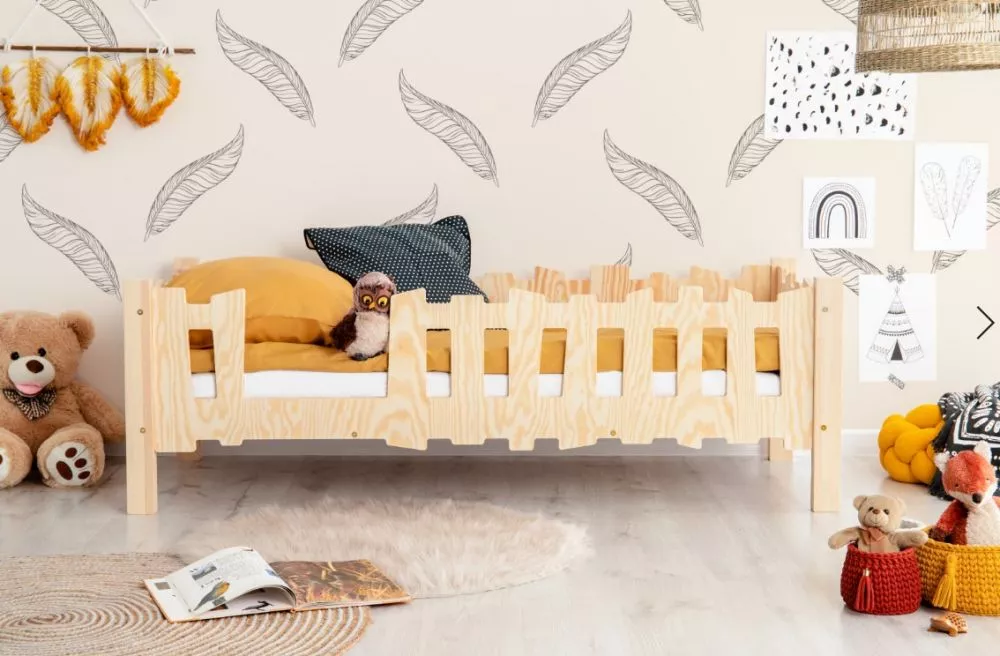 Bērnu gulta Pikko B ar stelāžu Guļamvietas platums: 80 cm, Guļamvietas garums: 180 cm, · Priede · 84 × 184 × 40 cm