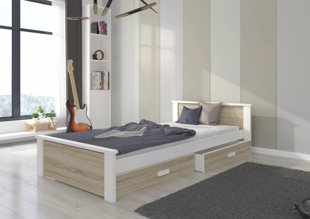 Bērnu gulta Aldex ar stelāžu Guļamvietas platums: 80 cm, Guļamvietas garums: 180 cm, · 86 × 190 × 72 cm