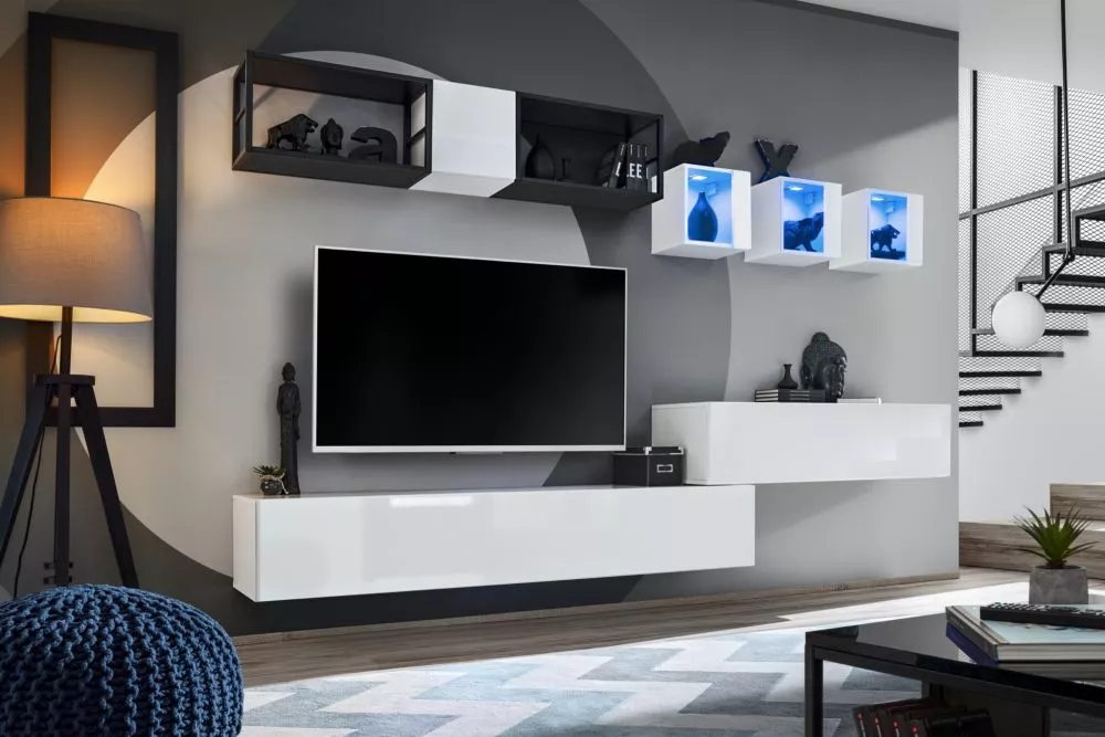 Sekcija Switch M3 · Balts · 280 × 40 × 170 cm