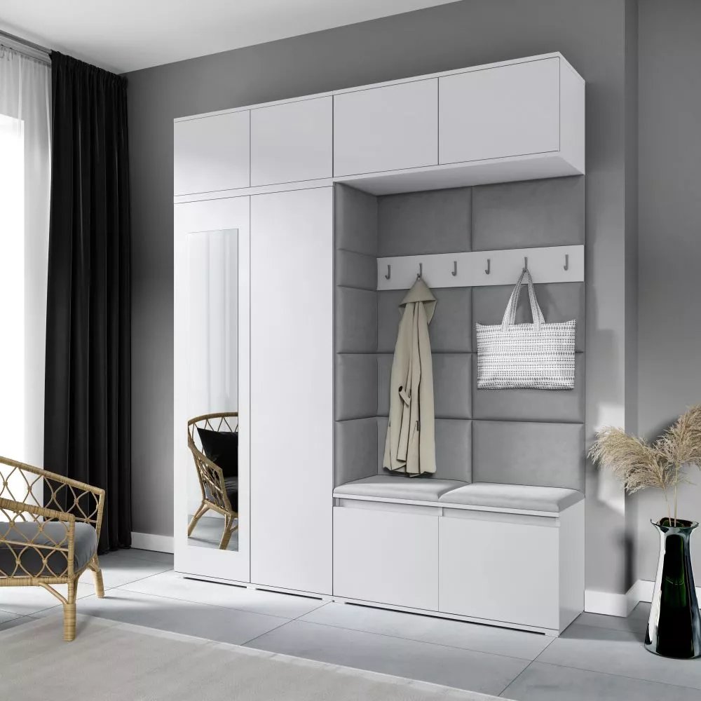 Apavu plaukts Emi 16 Trinity Korpusa krāsa: balts, · 190 × 225 × 40 cm