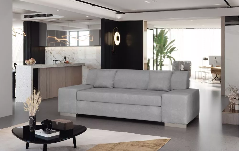 Dīvāns Porto 3S Premium standard · Gaiši pelēks · 90 × 210 × 98 cm