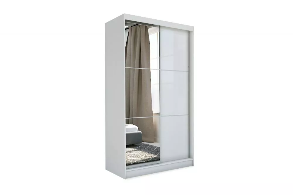 Skapis Viviana ar LED · Balts · 150 × 61 × 216 cm