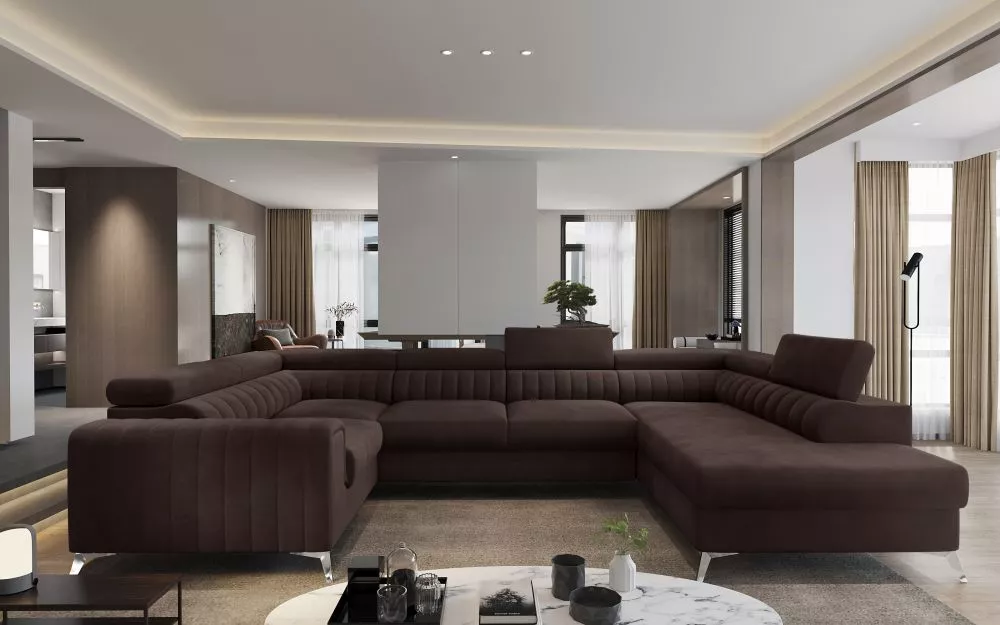 Dīvāns Louis Premium Standard · Tumši brūns · 202 × 340 × 72 cm
