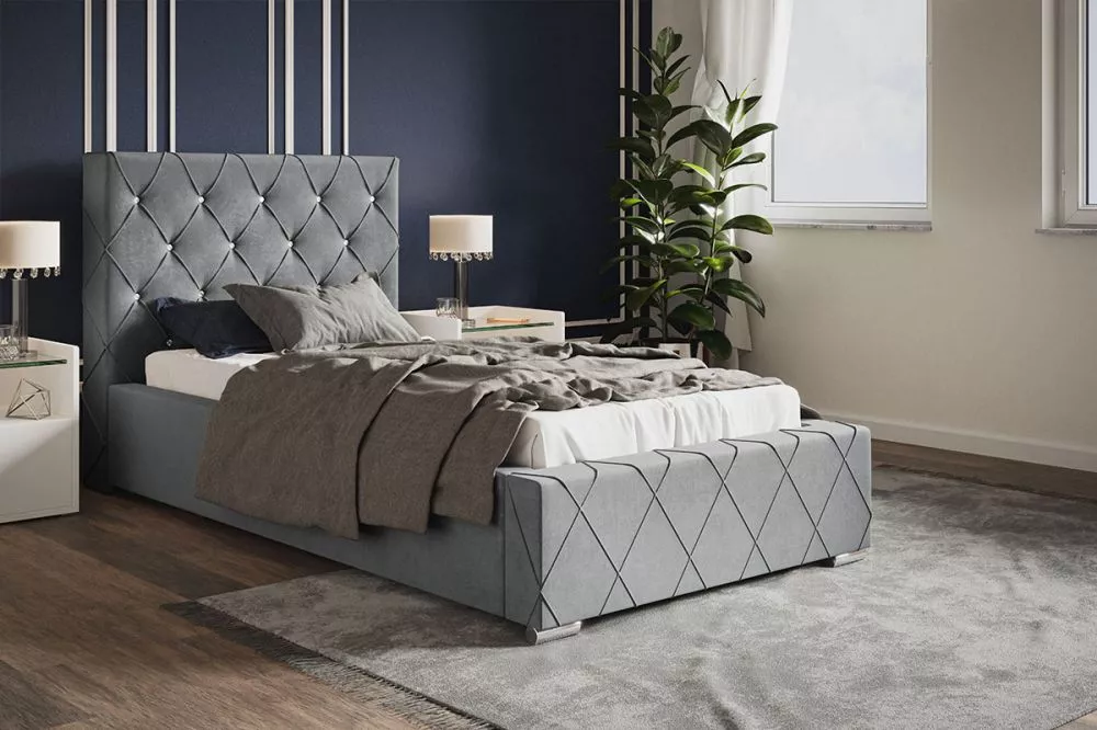 Gulta Bed 4 standard ar stelāžu Guļamvietas platums: 90 cm, Guļamvietas garums: 200 cm, stelāžas tips: koka, · Pelēks · 
