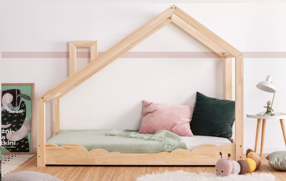 Bērnu gulta Luna D ar stelāžu Guļamvietas platums: 70 cm, Guļamvietas garums: 160 cm, · Priede · 77 × 173 × 145 cm
