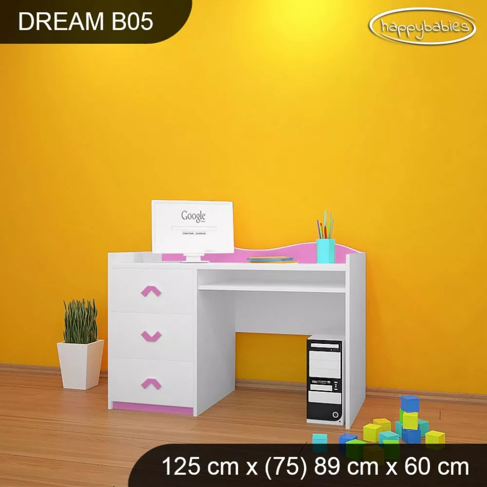 Bērnu rakstāmgalds Dream B05 Maksimālais augstums: 89 cm, · 125 × 75 × 60 cm