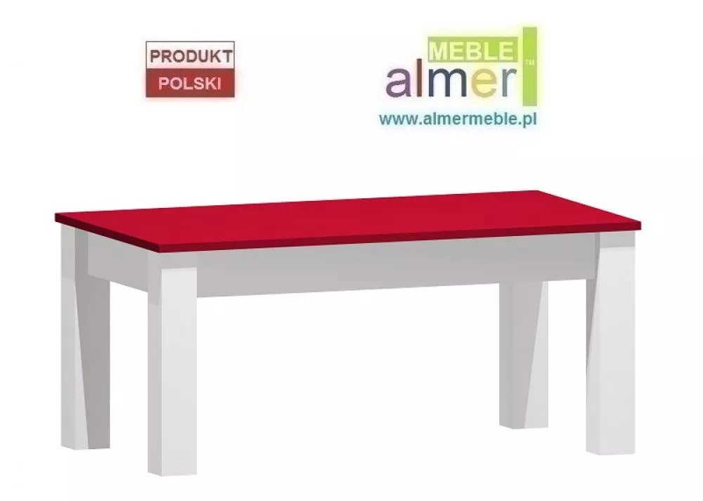 Galdiņš Super Car 17 Materiāls: LKSP + finieris + PVH, Korpusa krāsa: balts, Elementu krāsa: sarkans, · 110 × 50 × 60 cm