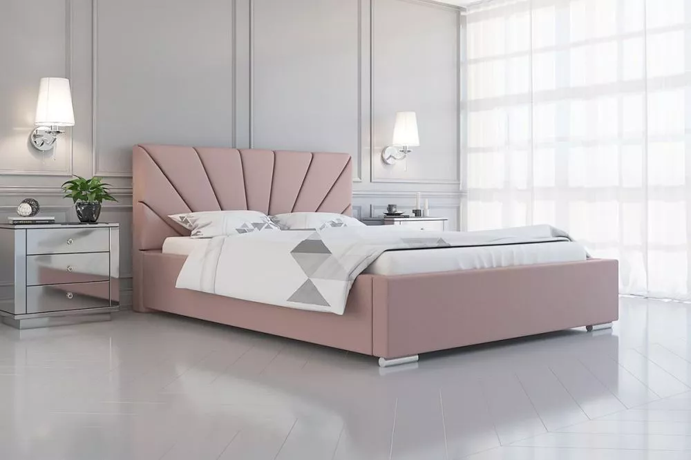Gulta Bed 9 standard ar stelāžu Guļamvietas platums: 120 cm, Guļamvietas garums: 200 cm, stelāžas tips: koka, · Rozā · 1