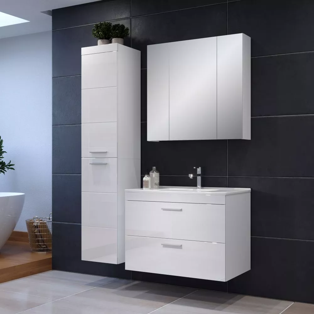 Vannas istabas komplekts Devon white 6 · Balts · 190 × 130 × 47 cm