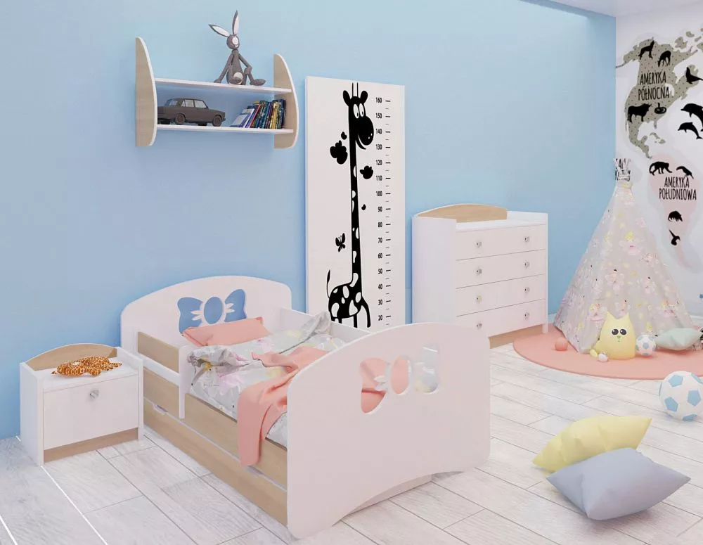 Bērnu gulta Happy Design Kokardka L08 190x90 ar stelāžu Guļamvietas platums: 90 cm, Guļamvietas garums: 190 cm, · 102 × 