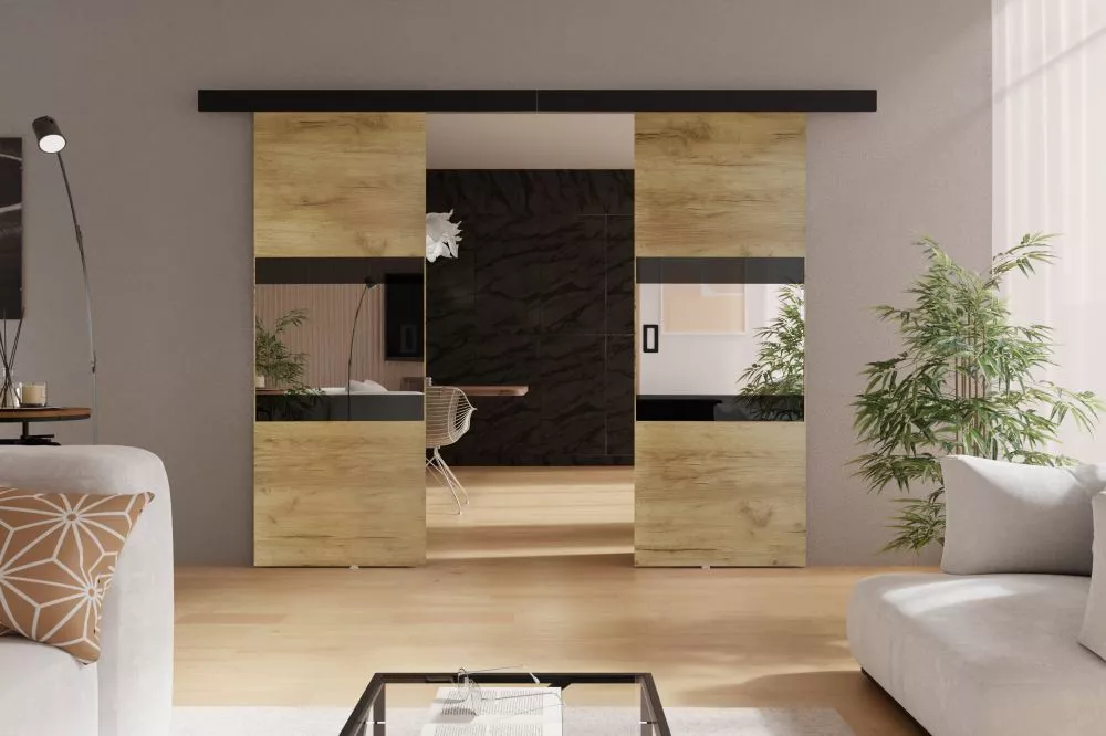 Bīdāmās durvis Lumba Duo · Ozols craft zelts · 192 × 205 cm