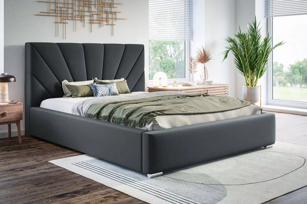 Gulta Bed 9 standard ar stelāžu Guļamvietas platums: 90 cm, Guļamvietas garums: 200 cm, stelāžas tips: koka, · Tumši pel