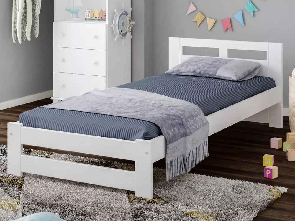Gulta DMD-10 Magnat ar stelāžu Guļamvietas platums: 90 cm, Guļamvietas garums: 200 cm, · Balts · 98 × 206 × 65 cm