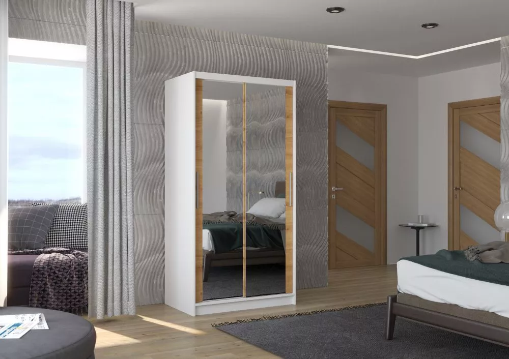 Skapis Nevio Mirror · 100 × 58 × 200 cm