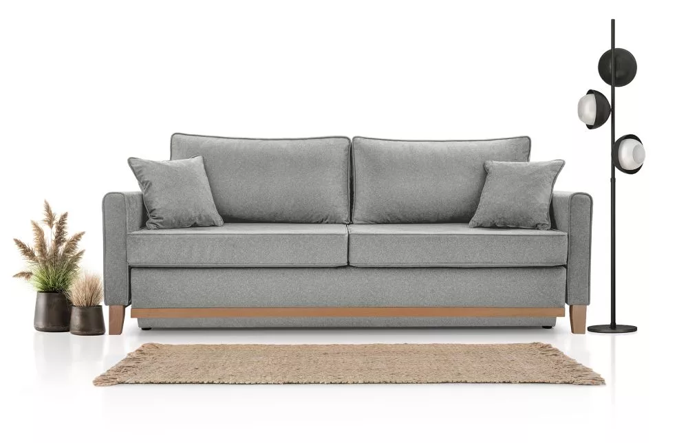 Dīvāns Aris Comfort Standard · Gaiši pelēks · 104 × 214 × 91 cm