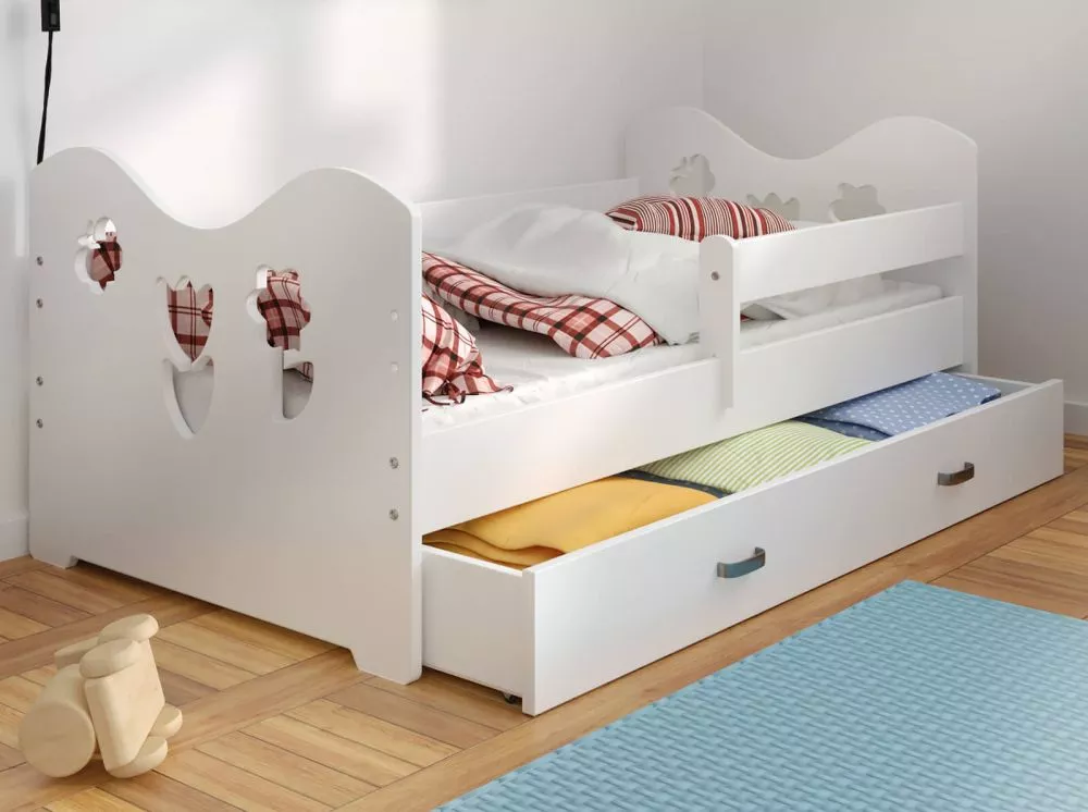 Bērnu gulta Miki B2 ar stelāžu Guļamvietas platums: 85 cm, Guļamvietas garums: 160 cm, · 80 × 164 × 65 cm