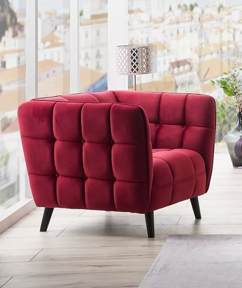 Krēsls Castello Velvet 1 · Sarkans · 78 × 92 × 60 cm