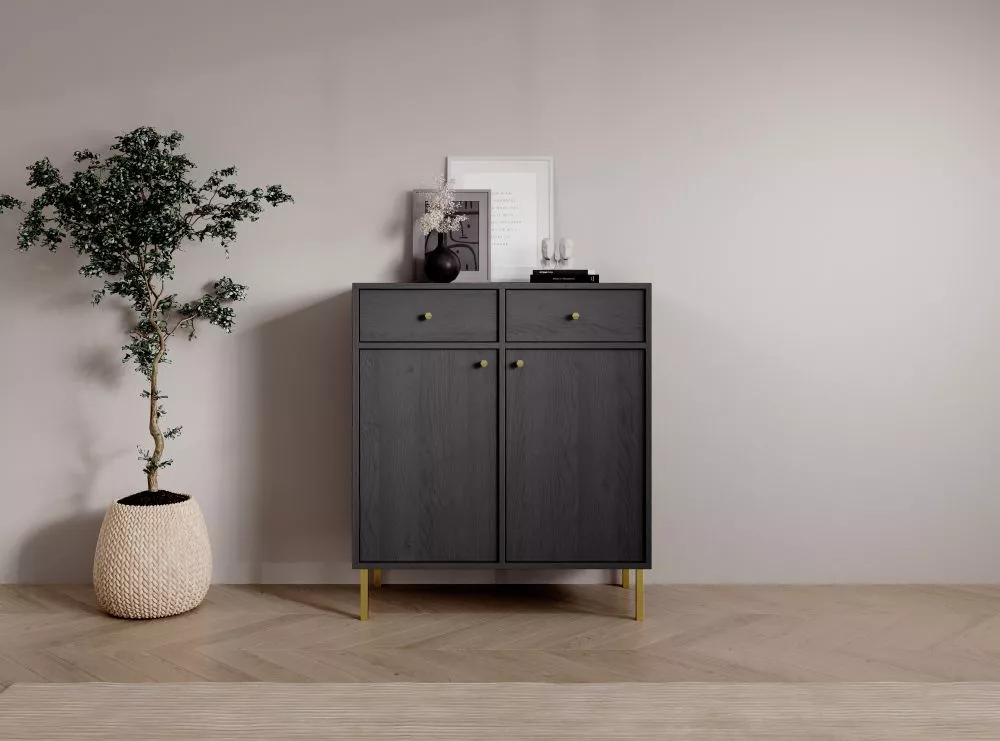 Kumode Tili K2D2S · Melns · 83.6 × 40.8 × 95 cm