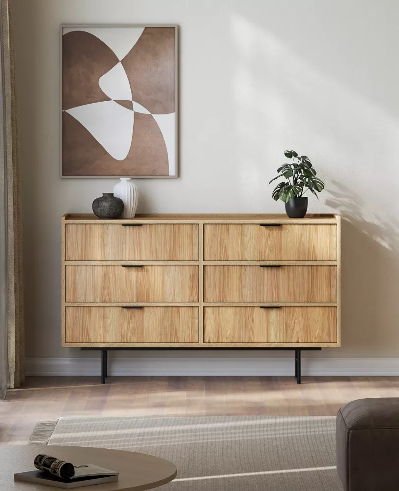 Kumode Edison K6S · Ozols hikora · 150 × 40 × 90 cm