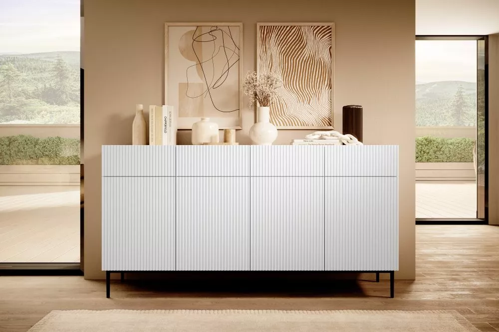 Kumode Nicole K200 4D4SZ Black · Balts · 200 × 45 × 105 cm