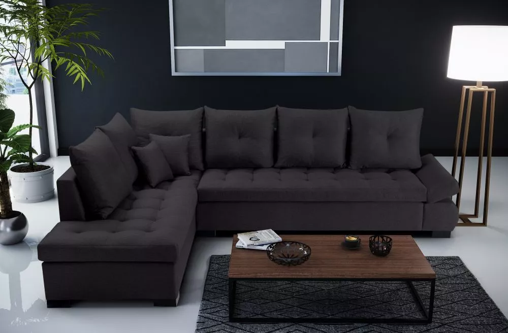 Dīvāns Lord Elegance Standard · Melns · 223 × 320 × 95 cm
