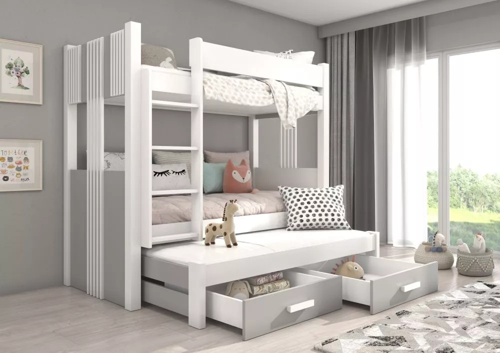 Bērnu gulta Artema ar stelāžam Guļamvietas platums: 80 cm, Guļamvietas garums: 180 cm, · 93 × 194 × 174 cm