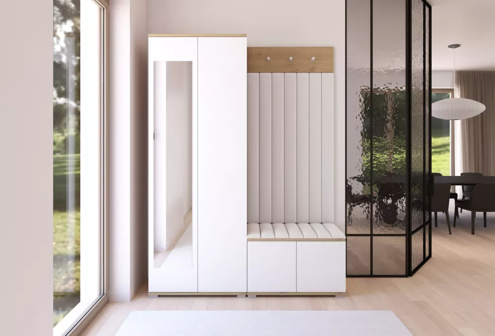 Apavu plaukts Sevilla 7 Trinity Korpusa krāsa: ozols artisan + balts, · 140 × 185 × 40 cm