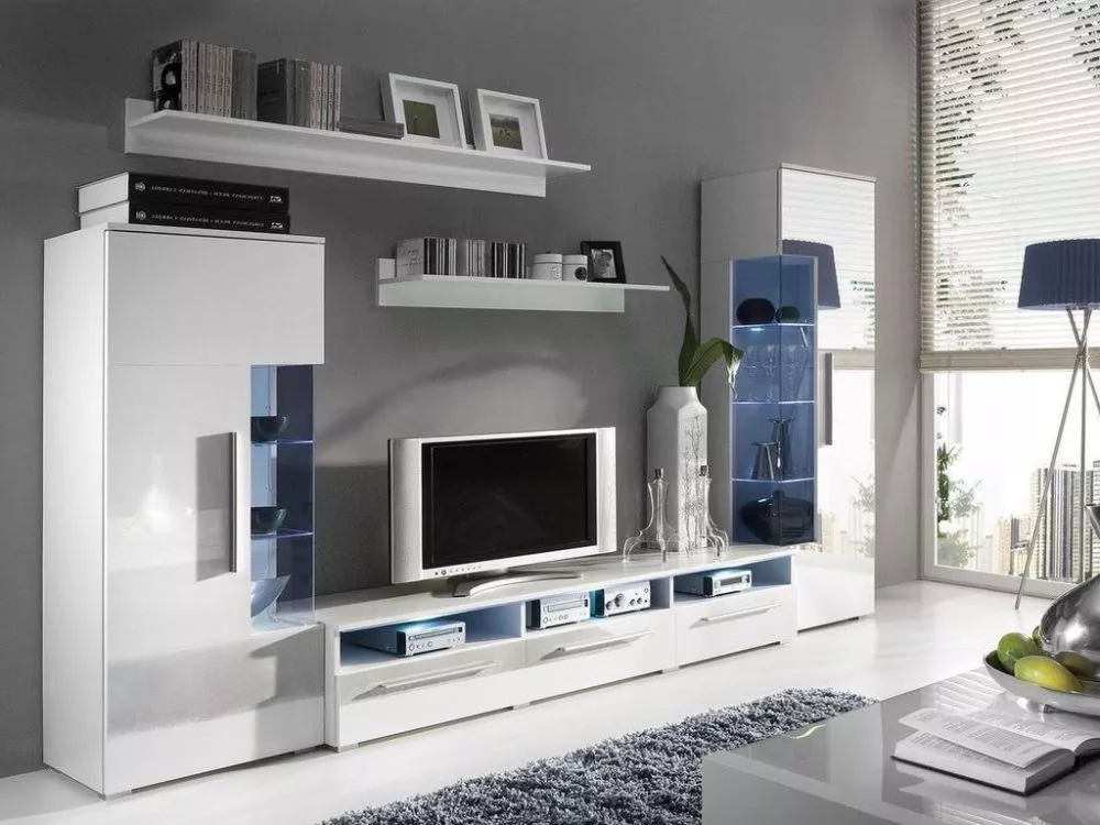 Sekcija Roma ar LED Korpusa krāsa: balts, · 45 × 190 cm