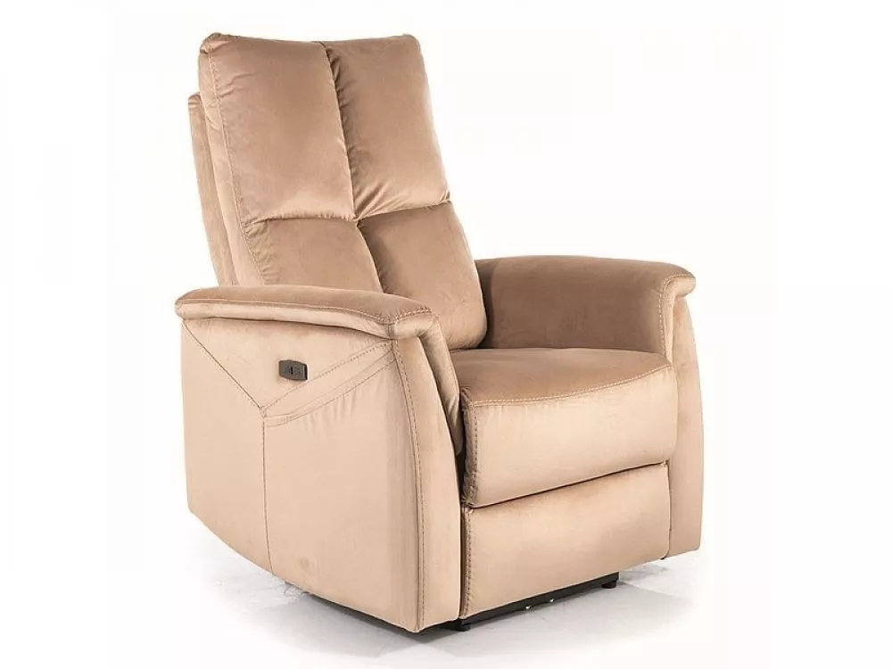 Mīksts krēsls Neptun M Velvet Sēdvietas dziļums: 57 cm, Maksimālais dziļums: 160 cm, · Bēšs · 76 × 94 × 96 cm