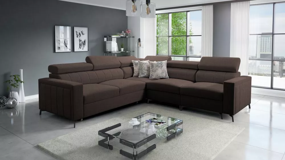 Dīvāns Baltico 4 Premium Standard · Tumši brūns · 275 × 275 × 83 cm