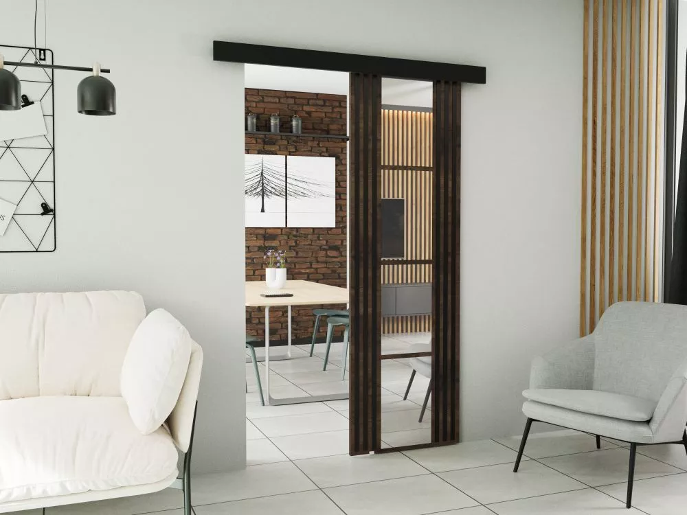 Bīdāmās durvis Empi Mirror · Tumšais osis · 66 × 205 cm