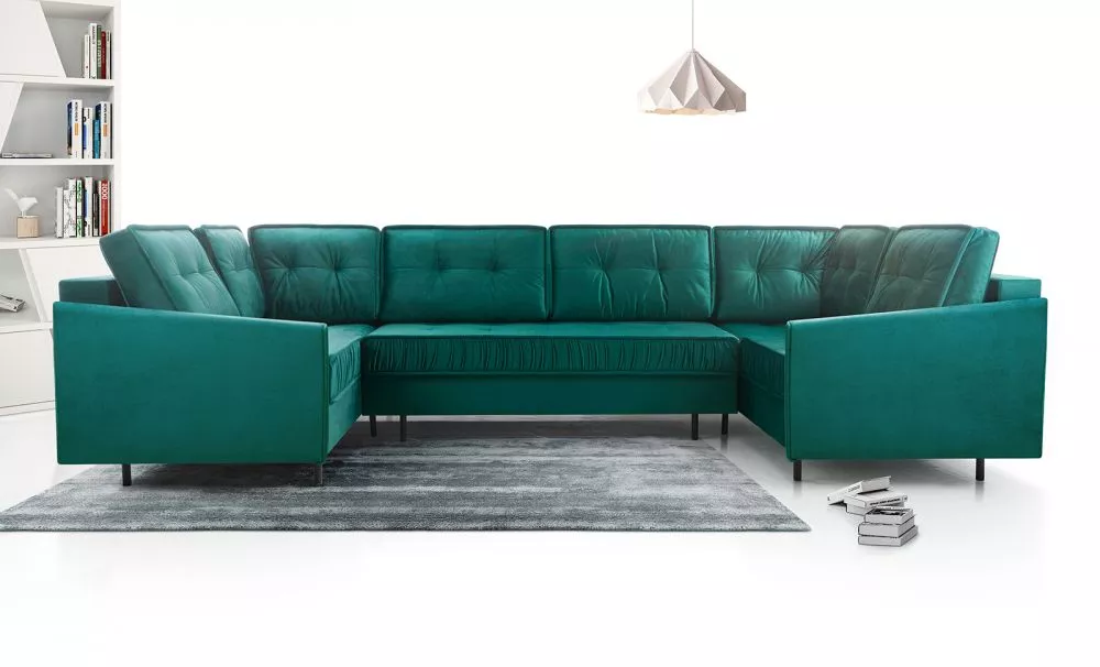Dīvāns Alaskan U Standard · Zaļš · 177 × 365 × 105 cm