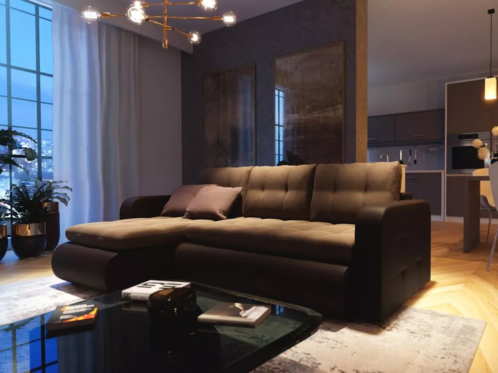 Dīvāns Vegas Relax standard · Bēšs + brūns · 152 × 235 × 85 cm