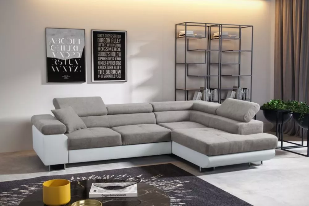 Dīvāns Antos standard · Bēšs + balts · 202 × 273 × 90 cm